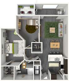 2 beds, 1 bath, 965 sqft, $1,685