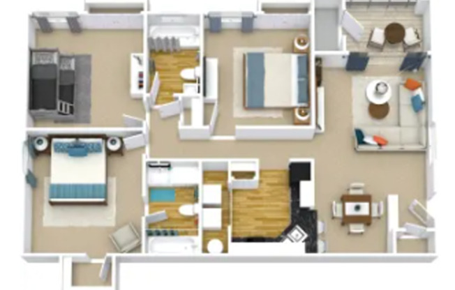 3 beds, 2 baths, 1,141 sqft, $1,792, Unit 22-108