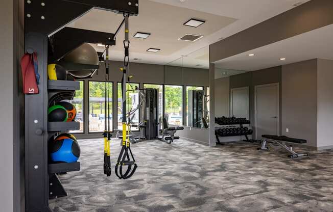 On-site fitness at Quarry Apartments and Townhomes in DeWitt Michigan