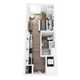 Studio, 1 bath, 405 sqft, $1,035