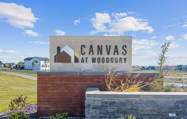 a sign for canvas at woodbury