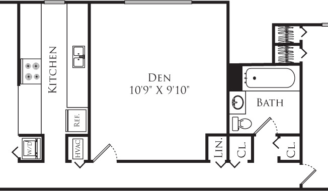 1 bed, 1 bath, 712 sqft, $2,018, Unit B1