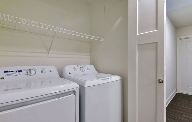 Laundry Room with Washer and Dryer at Chase Creek Apartment Homes, Huntsville, AL, 35811