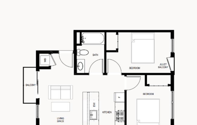 2 beds, 1 bath, 623 sqft, $2,895, Unit 303