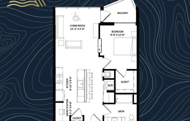 1 bed, 1 bath, 808 sqft, $2,450, Unit #425