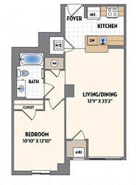 1 bed, 1 bath, 797 sqft, $1,960