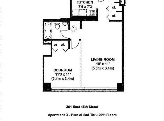 1 bed, 1 bath, $3,650, Unit 11D