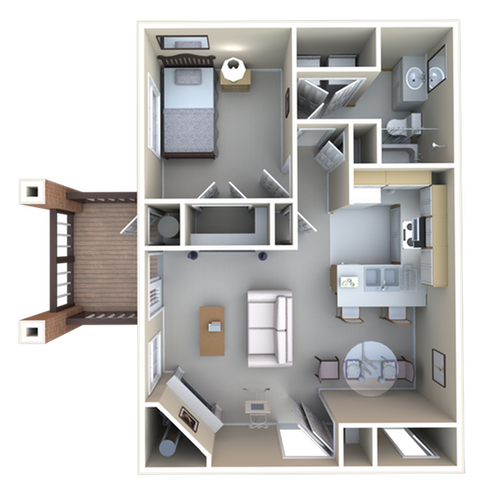 1 bed, 1 bath, 698 sqft, $1,604