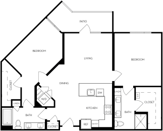 2 beds, 2 baths, 1,187 sqft, $2,274