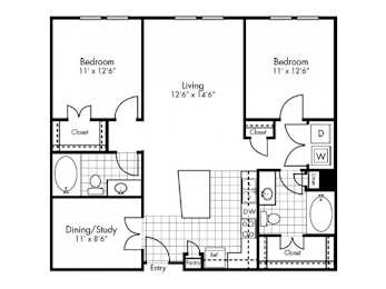 2 beds, 2 baths, 1,121 sqft, $2,327