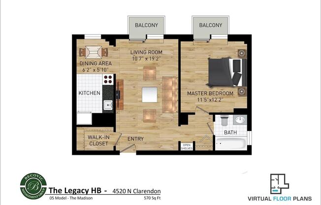 1 bed, 1 bath, 408 sqft, $1,895, Unit 305