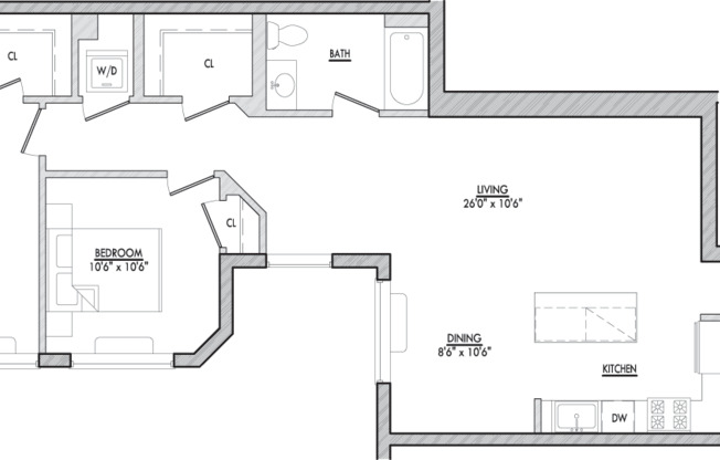 2 beds, 2 baths, 1,159 sqft, $4,745, Unit 515