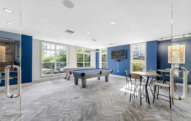 a recreation room with a pool table and ping pong table  at The Lena, New Jersey, 08869