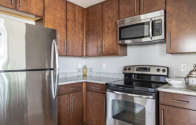 NoBe Market Apartments kitchen cabinets and appliances