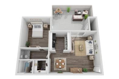 1 bed, 1 bath, 738 sqft, $899