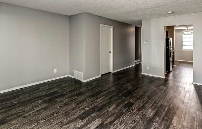 Remodeled living room at Terrace Garden Townhomes