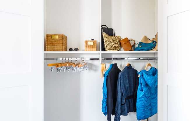 Large Walk-in Closets with Custom Shelving