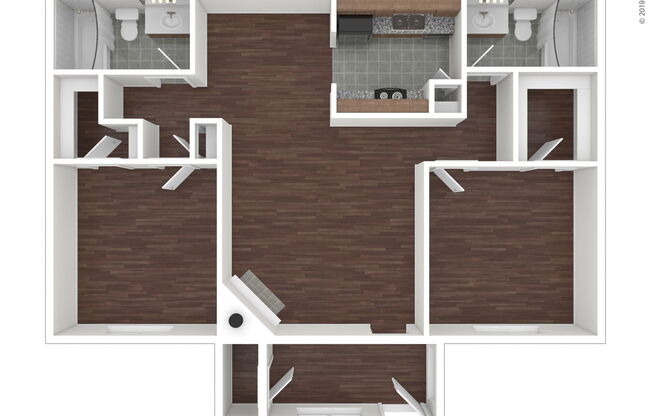 2 beds, 2 baths, 1,016 sqft, $1,215