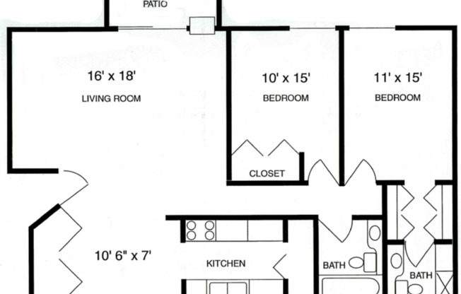 2 beds, 2 baths, 1,008 sqft, $1,775, Unit 2403-C7