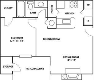 1 bed, 1 bath, 757 sqft, $1,436