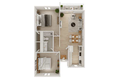 2 beds, 1 bath, 850 sqft, $948