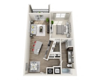 1 bed, 1 bath, 887 sqft, $1,700