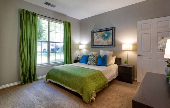 Spacious bedroom with oversized windows at Wyndchase at Aspen Grove, Tennessee