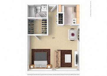 Studio, 1 bath, 650 sqft, $1,408