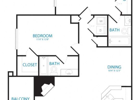 2 beds, 2 baths, 1,099 sqft, $1,935