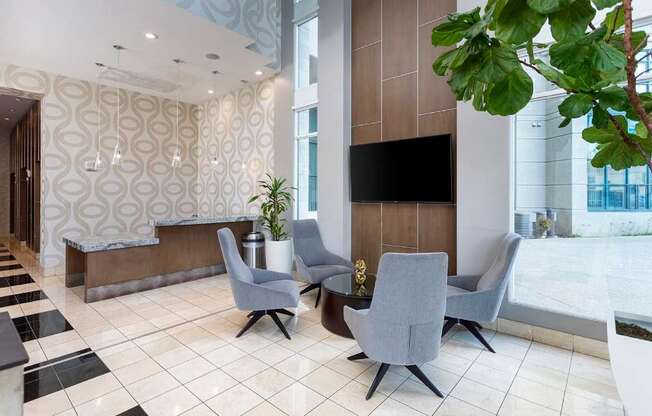 Social Lounge With TV at Towers at Costa Verde Apartments, San Diego, California