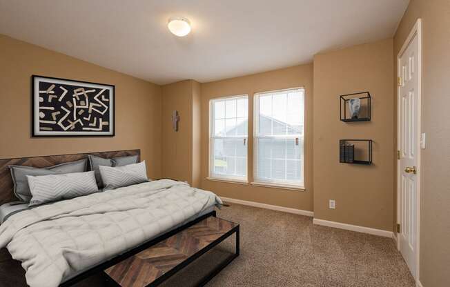 spacious bedroom king bed