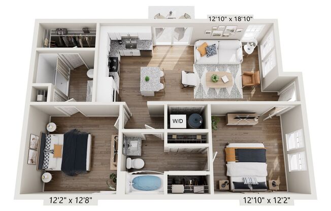 2 beds, 2 baths, 924 sqft, $1,700, Unit 114 Traditional Road