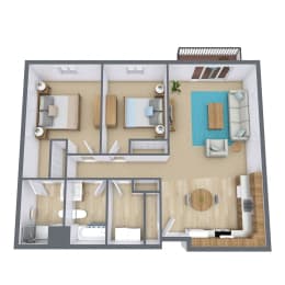 2 beds, 1.8 baths, 1,013 sqft, $1,755