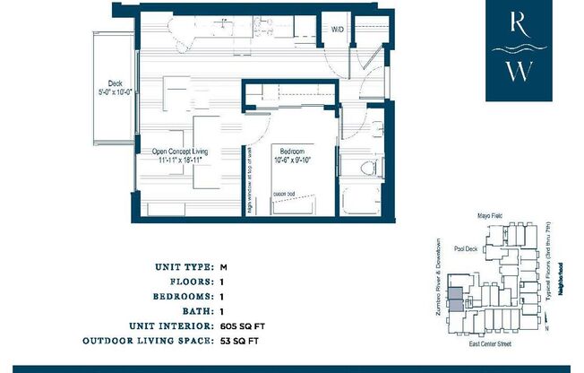 1 bed, 1 bath, 605 sqft, $1,895, Unit 703