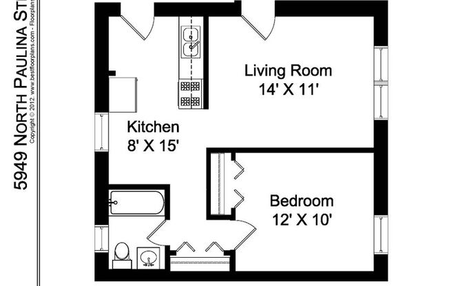1 bed, 1 bath, 565 sqft, $1,395, Unit 5949P-1