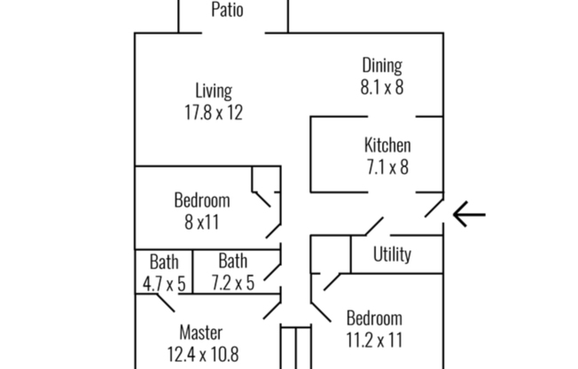 3 beds, 1.5 baths, 960 sqft, $995
