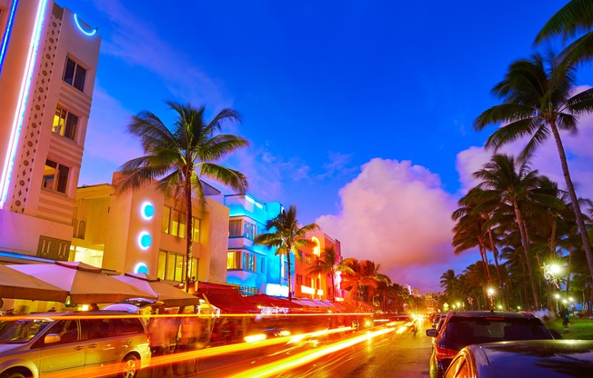 Vibrant Miami Florida nightlife