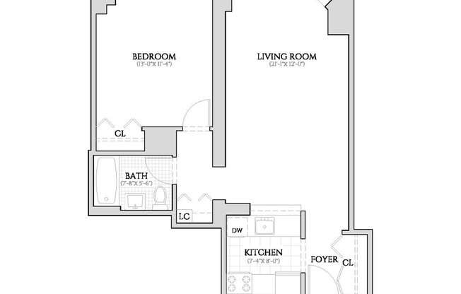 1 bed, 1 bath, $4,400, Unit 29D
