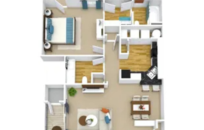 1 bed, 1.5 baths, 784 sqft, $1,490, Unit 8-202