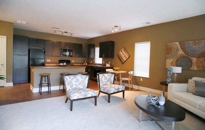 Pacific West Apartments Living Room & Kitchen