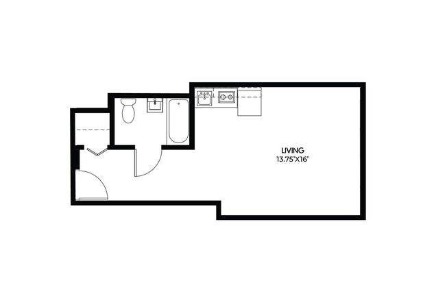 Studio, 1 bath, 382 sqft, $1,199, Unit 1206