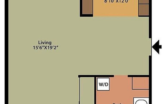 Studio, 1 bath, 430 sqft, $1,311