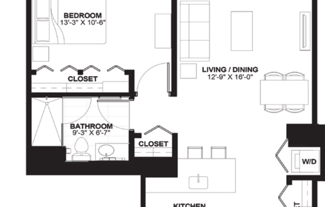 1 bed, 1 bath, 738 sqft, $2,725, Unit 503