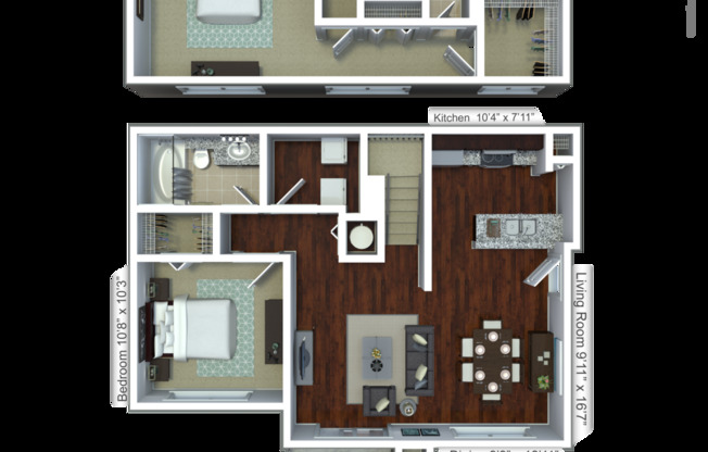 2 beds, 2 baths, 1,386 sqft, $2,765