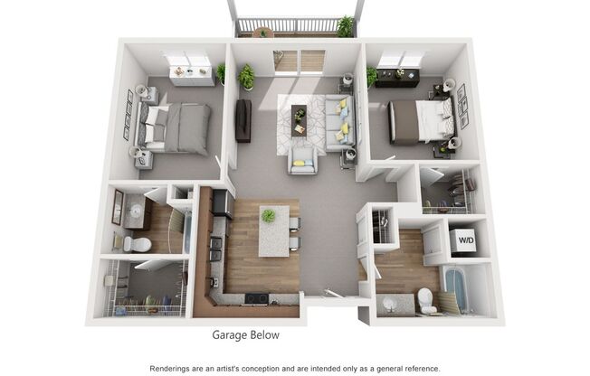 2 beds, 2 baths, 1,010 sqft, $1,825