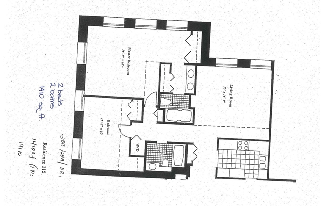 2 beds, 2 baths, 1,410 sqft, $3,300, Unit 112