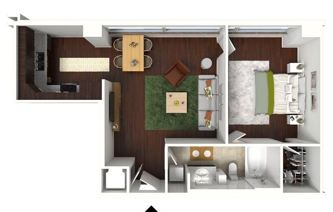 1 bed, 1 bath, 610 sqft, $1,250, Unit 840