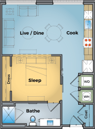 1 bed, 1 bath, 700 sqft, $2,376