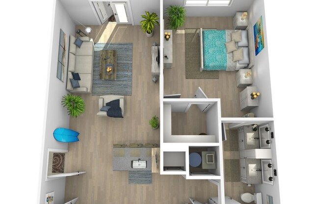 1 bed, 1 bath, 833 sqft, $1,517