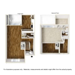 1 bed, 1.5 baths, 1,105 sqft, $1,165